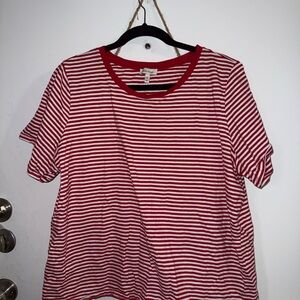 Ella Moss Red and White Striped Top